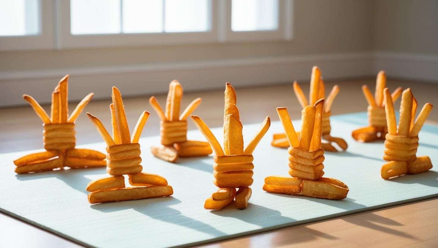 French Fries Doing Yoga