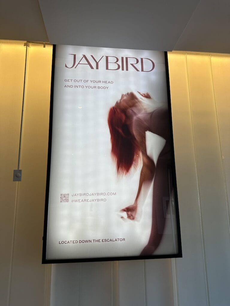 jaybird pilates yorkville signage just before entrance